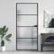 Homgoday Porta interna in vetro, set completo con maniglia, porta girevole, design moderno, porta da ufficio, per casa e ufficio, sottile, 93 x 201,5 cm, vetro temperato e alluminio, nero e opaco