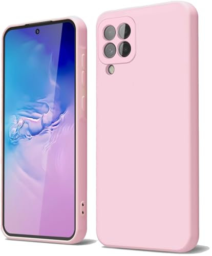 GOGME Coque pour Samsung Galaxy A22 4G / M32 Étui avec Doublure en Microfibre Anti-Rayures Liquide Silicone Housse Antichoc Protection Souple TPU Case, Rose