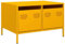 vidaXL Mustard Yellow TV Cabinet Stand - Cold-Rolled Steel Media Unit with 2 Drawers - Adjustable Feet - 68x50x43.5 cm for Living Room/Bedroom - Modern Industrial Style