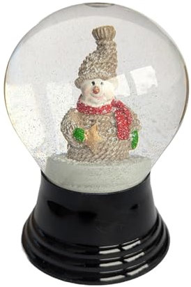 Schneekugel Echtglaskugel - Fast wie echter Schnee Motiv: Schneemannwichtel, 8 cm