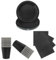 LAWALEISHE 72pcs Black Party Tableware Set, Disposable Black Paper Plates, Cups and Napkins, Solid Color Paper Tableware for Weddings, BBQ and Birthday Parties, Table Decorations