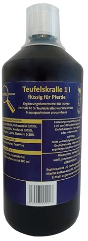 Ergänzparent Teufelskralle flüssig Liquid für Pferde 1l PET-Flasche mit Dosierkappe wertvolles Ergänzungsfuttermittel