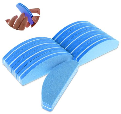 10 pezzi Buffer per unghie, lima professionale per unghie, 100/180 grit per lucidare le unghie, buffer per unghie in gel, lavabili, per studio unghie e casa (blu)