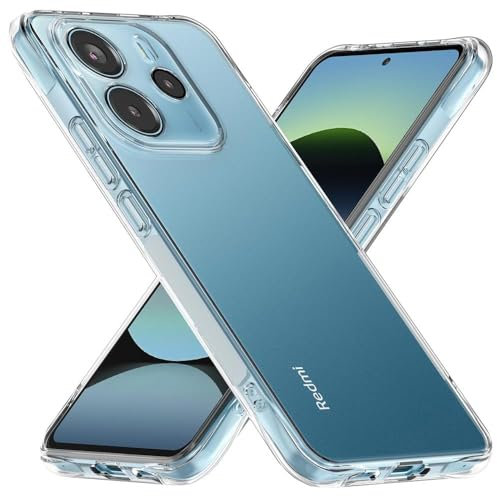 Oprimio Kristallklar Hülle für Xiaomi Redmi Note 14 5G [Silikon Hülle] [%100 Durchsichtig] [Deutsche Material] [Ultra Dünn] Klar Handyhülle für Xiaomi Redmi Note 14 5G (Nicht 4G)