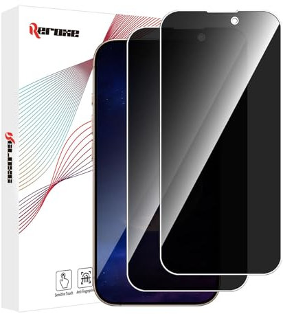 REROXE 2 Stück Schutzfolie für Panzerglas für iPhone 16 Pro Max Sichtschutzfolie, 2.5D Frei von Kratzern 16 Pro Max Sichtschutz, Ultra-Klar Dauerhaft Apple 16 Pro Max Handyfolie