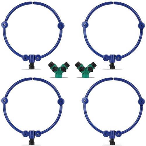 360°-Baum-Wassersystem, Baumwurzel-Bewässerungsring, 33 cm, Kreissprinkler, Bewässerung, langsames Freisetzen, gezieltes Wasser mit Y-Schlauchverteiler für neue Bäume, Outdoor-Pflanzen, Hochbeete