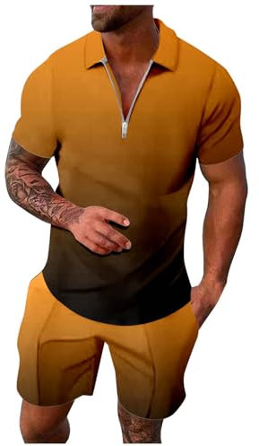 HELLORSOON Survêtement de Sport pour Homme Short + Tee Shirt à Manches Courtes Couleur Unie Chemise Noire Homme Gym Sports Fitness VêTements Short+ Ensemble Tee Shirt Rose Survetement Paris
