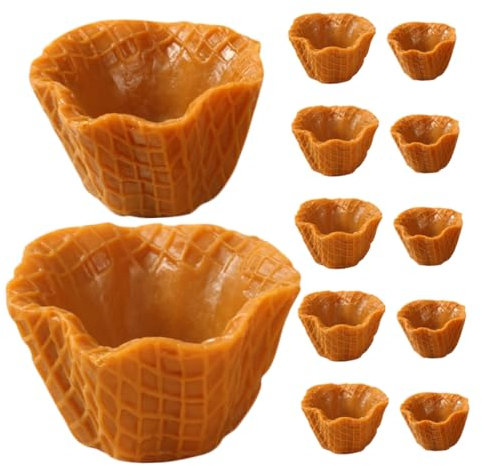 SUPVOX 12pcs Mini Ice Cream Cone Model Realistic Ice Cream Cones for Play Diy Projects and Educational Display Accessories