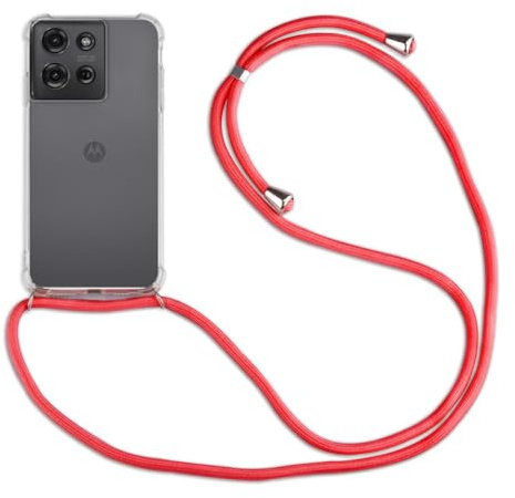 betterfon Handykette Hülle kompatibel mit Motorola Moto G75 | Smartphone Hülle Case mit Band | Handyhülle Handyband zum Umhängen | Rot