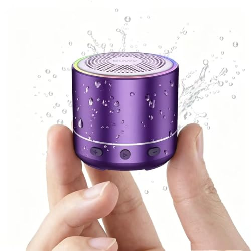 buwy Small Speaker, Portable Bluetooth Speaker with Loud Stereo Sound and Robust Bass, Mini Speaker with Lanyard Easy to Carry, Brief Design