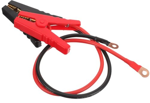 PACKOVE Câble de Clôture Électrique Solaire 8 Mm² 0,5 M avec 2 Pinces Crocodiles 100 A en Cuivre Pur, Fil de Connexion pour Système Agricole et Électrificateur Clôture Animaux, Câble