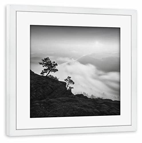 artboxONE Poster mit Rahmen weiß 20x20 cm Above & Beyond von Ronny Behnert - gerahmtes Poster