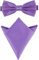 Ladeheid Herren Schmale Fliege & Einstecktuch Set M/P (12cm x 6cm, 22cm x 22cm, Hellviolett)