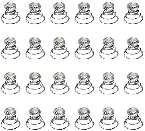 Haarspiralen,24er Pack Haarspinnen Strass Spiralhaarnadeln Kristall Haarspulen Haar Curlies Spiral Hochzeit Haarspange für Brautfrauen Mädchen Party Gefälligkeiten