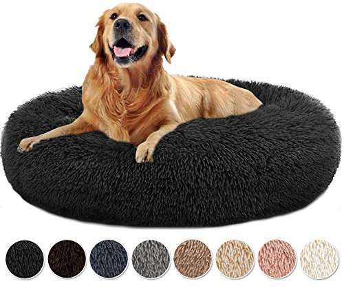 Yurun Hundebett, Hundekissen hundekissen Donut Katzenbett Donut, (8 Farben und 9 Größen wählbar), Bezug abnehmbar und maschinenwaschbar, Hundebett rund kuschelig für Katzen und Hunde
