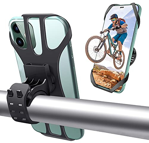 NICEDACK Bike Phone Mount,Detachable 360° Rotation Silicone Bicycle Phone Holder Adjustable,Universal Motorcycle Phone Mount Compatible with iPhone,4.0-7 Phones