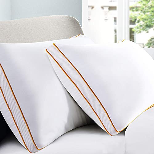 Maxzzz Oreiller 60x60 Lot de 2, Anti-acarien Anti-Transpiration Hypoallergénique,Oreiller Moelleux 100% Fibre Polyester, Respirant Confort et Soutien Efficace
