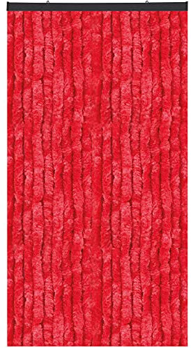 Bestlivings Flauschvorhang in Sondergröße - Türvorhang Breite: 160cm - Länge: 250cm, Rot