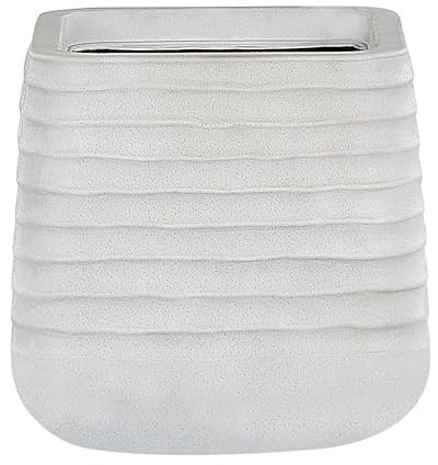 Beliani Pot de Fleurs Cache-Pot Carré 28x28 cm Blanc Matières Résistantes Idéal pour Intérieur et Extérieur au Style Moderne et Scandinave