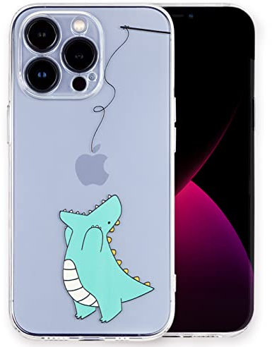 INLOYGEM Handyhülle für iPhone 13 Pro mit Motiv, Stoßfestes Transparentes Weiches TPU Dünne Schutzhülle Silikon Hülle, mit Niedlichem Dinosauriermuster Aufdruck für Apple iPhone 13 Pro-Dinosaurier