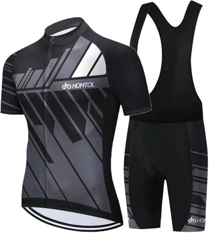 HOMTOL Fahrradtrikot Set Kurzarm rennrad trikot herren kurzarm set MTB Radtrikot Herren set fahrrad Trikots + Radlerhose Kurzarm Trägerhose für Radfahrren outdoor