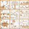 OOTSR 9 Stück Landschaft Schablonen Wandgestaltung Set, Zeichnung Malschablonen DIY Schablonen der Wald Berge Stadt, Kunststoff Vorlagen für Scrapbooking Holz Boden Möbel Fliesen Leinwand Deko