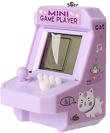 Moageme Game Console Keyring, Portable Retro Handheld Game Console with Several Games, Nostalgic Game Keychain, Funny Electrical Car Keys Pendant Present for Kids and Adult