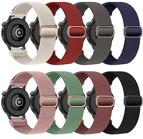 Wizvv 20mm Nylon Strap for Huawei GT2 42mm/GT3 42mm, Stretchy Quick Release Wristband Replacement for Huawei Smart Watch 20mm 8 Colors