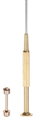 sourcing map 2 in 1 Watch Screw Tube Rod 20mm Inner Dia Stainless Steel Watch Strap Pins with 2mm Slotted Screwdriver, Rose Gold