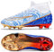 BLBK - Scarpe Professionali da Calcio Unisex, da Uomo, per attività all'aperto, Prato Artificiale, competizioni, Oro Bianco e Blu, 39 EU