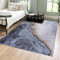 Mazovia Modern Teppich - Kurzflor Waschbar - Weich Teppich für Wohnzimmer, Schlafzimmer, Esszimmer – Teppiche Marmor Abstrakt Muster - Grau Gold 200 x 300 cm