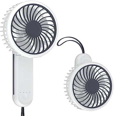 mollie 3-Inch Mini USB Rechargeable Portable Handheld Fan 3-Speeds Battery Operated Small Foldable Quiet Pocket Hand Personal Cooling Fan for Women Makeup Travel Camping Outdoor Office Home Indoor