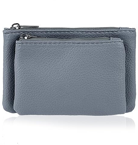 Simarro 2 in 1 Portamonete Staccabile in Pelle Morbida PU, Tinta Unita, Con Cerniera, per Carte di Credito, Documenti, Chiavi - Portamonete da Donna