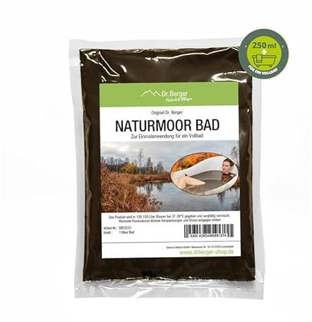 Dr. Berger Naturmoor Bad 250 ml - Physio, Wellness und Zuhause. Moorpackungen mit natürlichem Torf Schlamm Fango