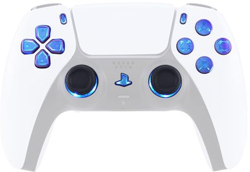 eXtremeRate 7 Colores 9 Modos Luminoso Joysticks D-Pad Acción Share Home Botón para ps5 BDM-030/040/050 Multicolores LED Botones Teclas DTF V3 LED Kit para ps5-No Incluye Mando(Simbolos-Camaleónica)