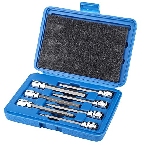 YOSOO Inbus Nuss Lang, Extra Langer Sechskant Bit Stecknuss, 7 Teiliges Extra Langes Sechskant Bit Steckschlüssel Set, 3/4/5/6/7/8/10 Mm Antriebs Reparatur Werkzeug Set