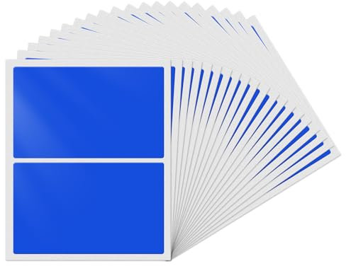 YIKIADA Blau Rechteckig Etiketten 75 × 50 mm Selbstklebend Groß Lager Klebeetiketten Wasserdicht Aufkleber für Marmelade Beschriften Adressetiketten 40 Stück