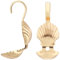 Beebeecraft 1 Box 40 Stück ClamshellPerlenspitzen 18KVergoldetes Messing Muschelstil ClamshellKnotenabdeckung Mit Loch 3 mm Für Knoten Und Quetschzubehör Zur Schmuckherstellung