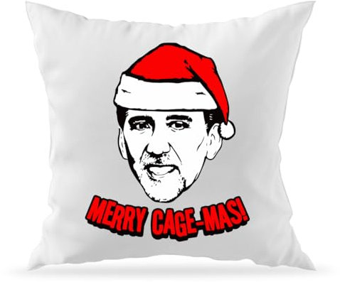 Moonai Nicolas Cage Christmas Holiday Party Dekorativer Sofakissenbezug und Füllung 40x40