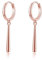 Reffeer Massive 925 Sterling Silber Bar Creolen Baumeln Ohrringe für Frauen - Minimalistische Tropfen Ohrringe (C-Roségold)