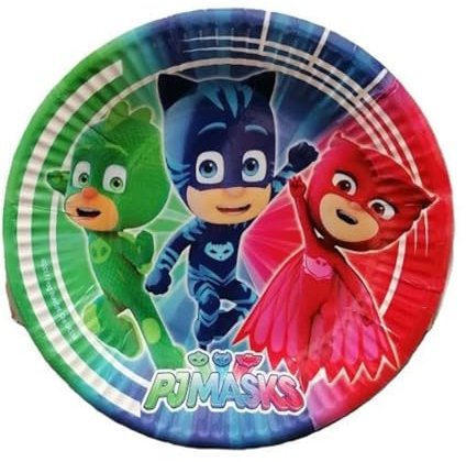 ALMACENESADAN, 5121, Pack fiesta cumpleaños; pack 8 platos de cartón 23 cm; de la licencia (pj mas 18)
