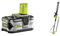 RYOBI - 1 Batterie Lithium+ 18V - 5,0 Ah et 1 Chargeur Rapide 2,0 A - RC18120-150 & Taille-Haie Électrique sur Perche sans Fil à Batterie 18V One+- Lames 45cm pour Jeunes Haies