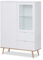KHG Highboard 2-türig mit Einlegeboden Scandi, Vitrine aus Holzwerkstoff weiß foliert für Wohnzimmer und Esszimmer, 140 x 100 x 40 cm (B/H/T)
