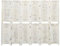 Paravent Outdoor Wetterfest Blackout Curtain 6-TLG. Raumteiler Antikweiß 215x166 cm Massivholz