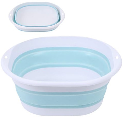 Portable Pool Foot Bath, Foldable, Foot Bath, Foot Bath, Bubble Bath for Feet, Bowl for Foot Baths, Foldable, Foot Bath Tray for Swimming Pool, Foot Pool Tub for Foot Bath (Blue 24.5 x 23 cm)