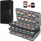 TATMOHIK Switch Game Case per 72 carte Nintendo Switch Games e 72 schede Micro SD, cartuccia di supporto per giochi Nintendo Switch con 72 slot, custodia compatta e portatile (nero)