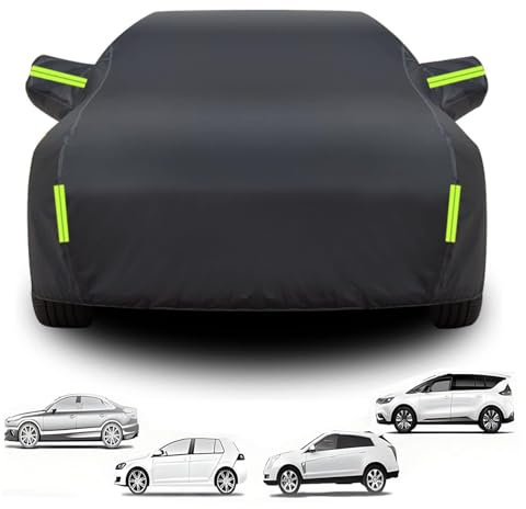 Auto Abdeckplane Wasserdicht für 𝖵W 𝖯assat 𝖪ombi Autoabdeckung,Autogarage Abdeckung Schwarz Full Car Cover,Atmungsaktiv Autoabdeckung Winter Schneesicher Regensicher