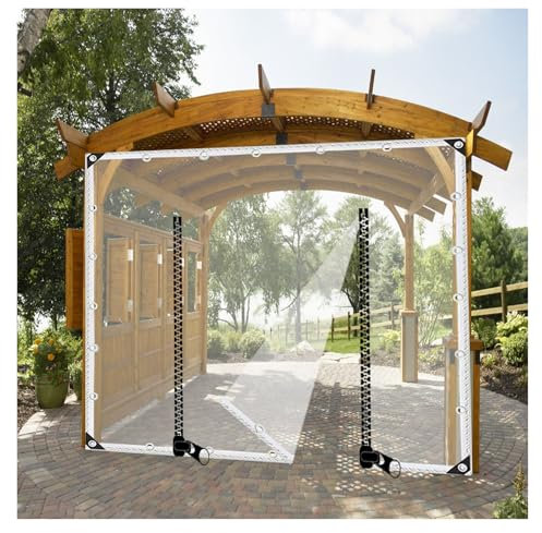 Durchsichtige Pavillon-Seitenteile 4x3m Reißfeste Transparente Kunststoff Vorhang Plane mit Doppelreißverschluss Ideal für Garten und Außenbereich