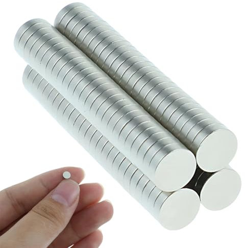 100 Stück Mini Magnete Rund, 4x1mm Kleine Magnete Extra Stark Magnets für Magnettafel, Magneten Starker Halt für Whiteboard, Kühlschrank, Handwerk, Pinnwand, Silber