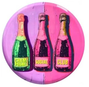 Gift Company [SA2025/07 Love Trays, Dekotablett, M, Motiv: Champagne Social Club, lila/rosa